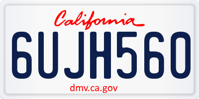CA license plate 6UJH560