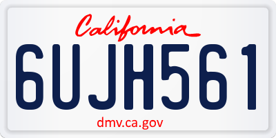 CA license plate 6UJH561