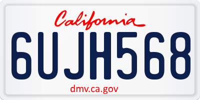 CA license plate 6UJH568
