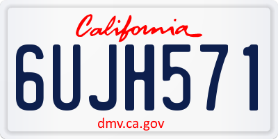 CA license plate 6UJH571