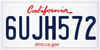 CA license plate 6UJH572