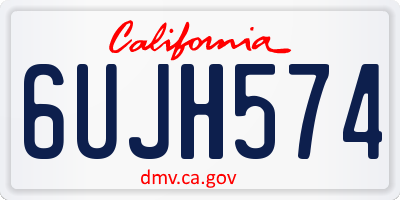 CA license plate 6UJH574
