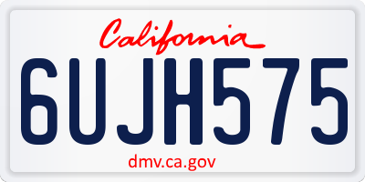 CA license plate 6UJH575