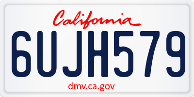 CA license plate 6UJH579