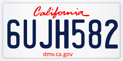 CA license plate 6UJH582