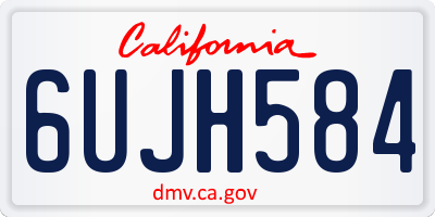 CA license plate 6UJH584