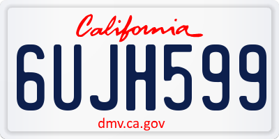 CA license plate 6UJH599