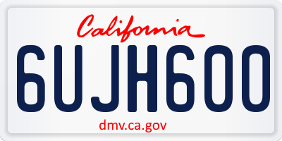 CA license plate 6UJH600