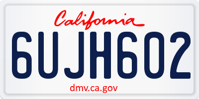 CA license plate 6UJH602