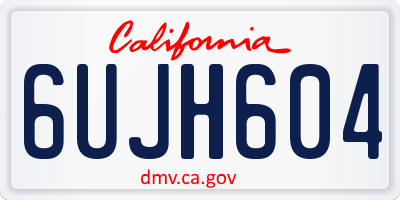 CA license plate 6UJH604