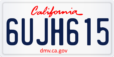 CA license plate 6UJH615