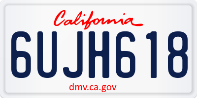 CA license plate 6UJH618
