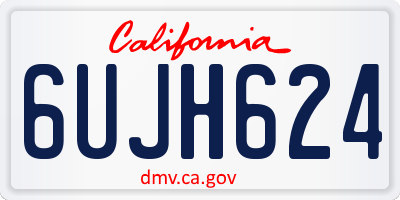 CA license plate 6UJH624
