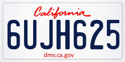 CA license plate 6UJH625