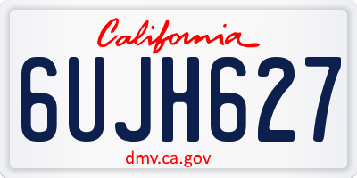 CA license plate 6UJH627