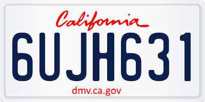 CA license plate 6UJH631