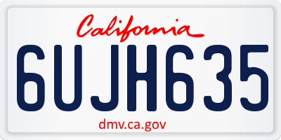 CA license plate 6UJH635