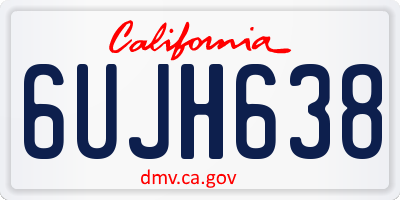 CA license plate 6UJH638