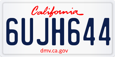 CA license plate 6UJH644
