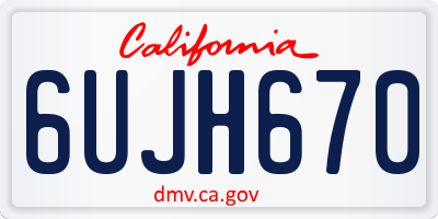 CA license plate 6UJH670