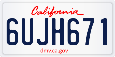 CA license plate 6UJH671