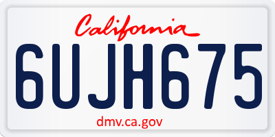 CA license plate 6UJH675
