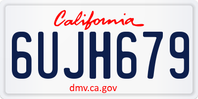 CA license plate 6UJH679