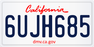 CA license plate 6UJH685