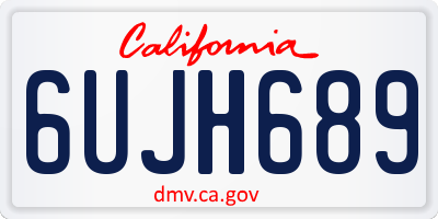CA license plate 6UJH689