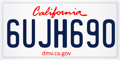 CA license plate 6UJH690
