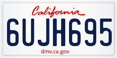 CA license plate 6UJH695