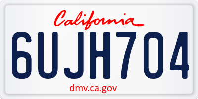 CA license plate 6UJH704