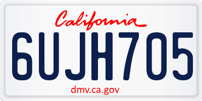 CA license plate 6UJH705