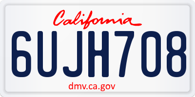 CA license plate 6UJH708