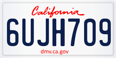 CA license plate 6UJH709