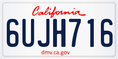 CA license plate 6UJH716