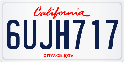 CA license plate 6UJH717