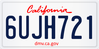 CA license plate 6UJH721
