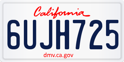 CA license plate 6UJH725