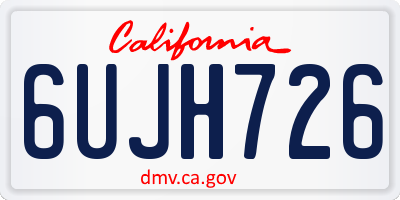 CA license plate 6UJH726