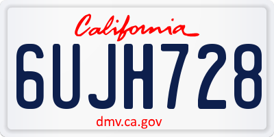 CA license plate 6UJH728