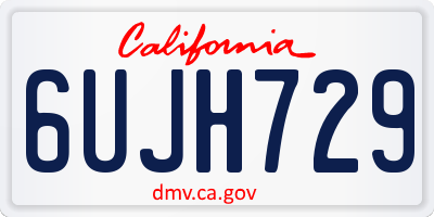 CA license plate 6UJH729