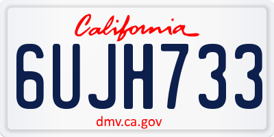 CA license plate 6UJH733