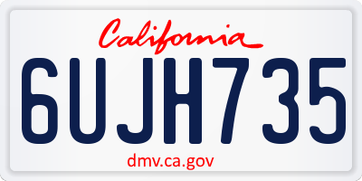 CA license plate 6UJH735