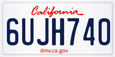 CA license plate 6UJH740