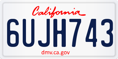 CA license plate 6UJH743