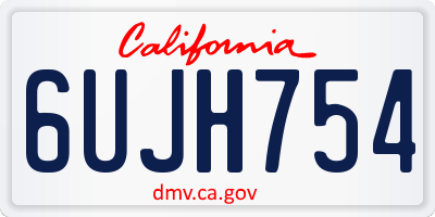 CA license plate 6UJH754