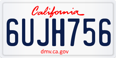 CA license plate 6UJH756