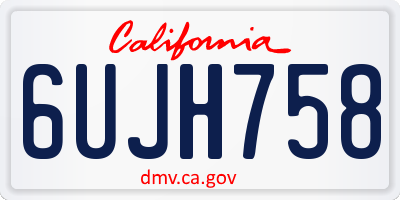 CA license plate 6UJH758