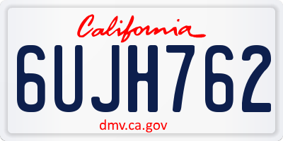 CA license plate 6UJH762